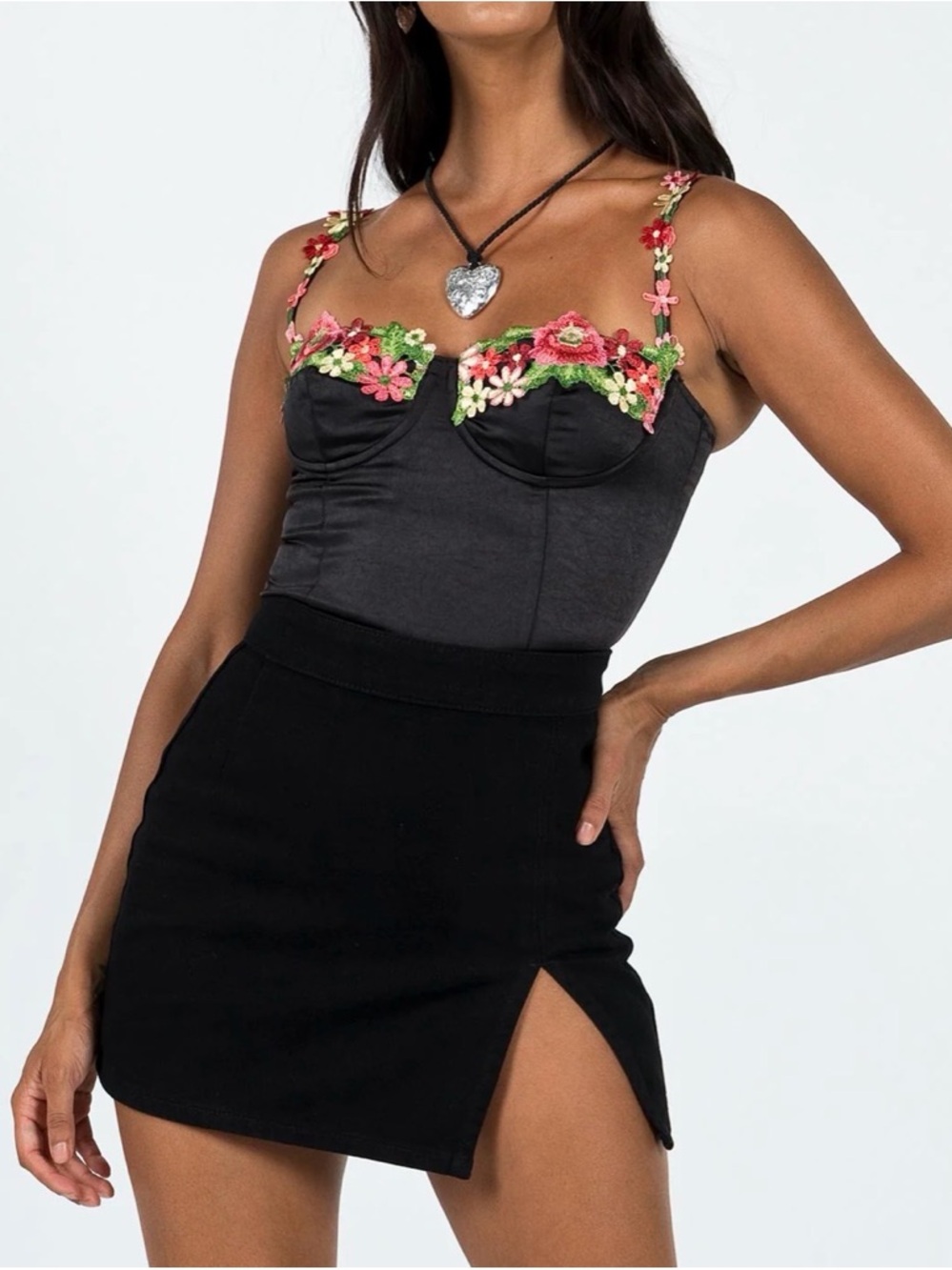 Princess Polly LIONESS The Lola Mini Skirt Black